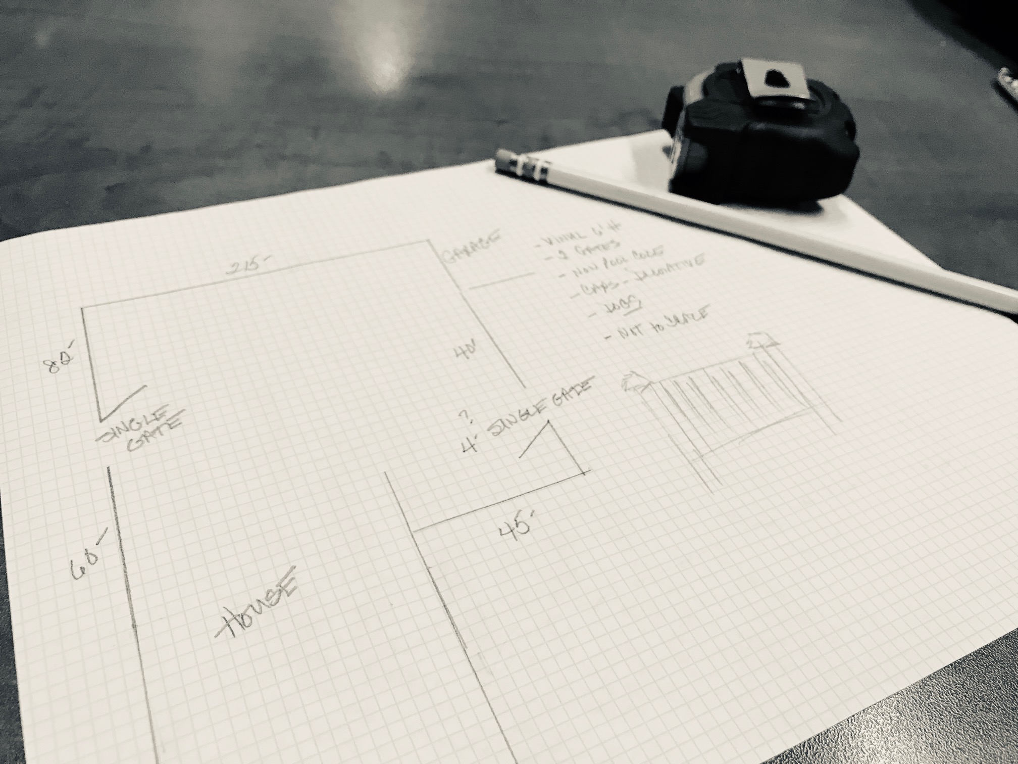 Photos of a diagram for a fence estimate