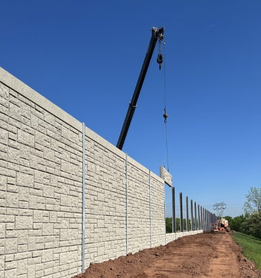 Sound wall installed by Able Fence
